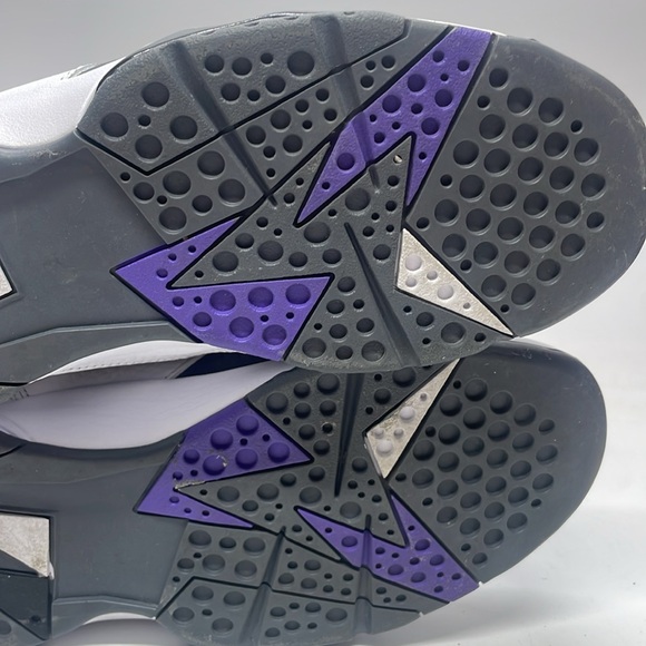 Men’s Air Jordan 7 Retro White/Gray/Purple CU9307-100 USED Size 9.5 without box - Picture 8 of 11